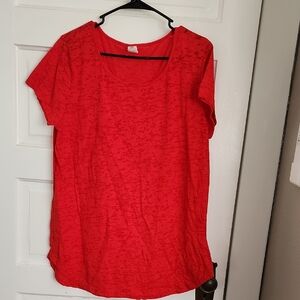 Casual Red Women's Top
